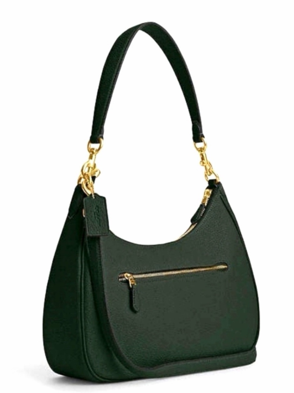 Coach Teri Hobo Green Gold Leather Shoulder Bag purse convertible NEW - Picture 2 of 15